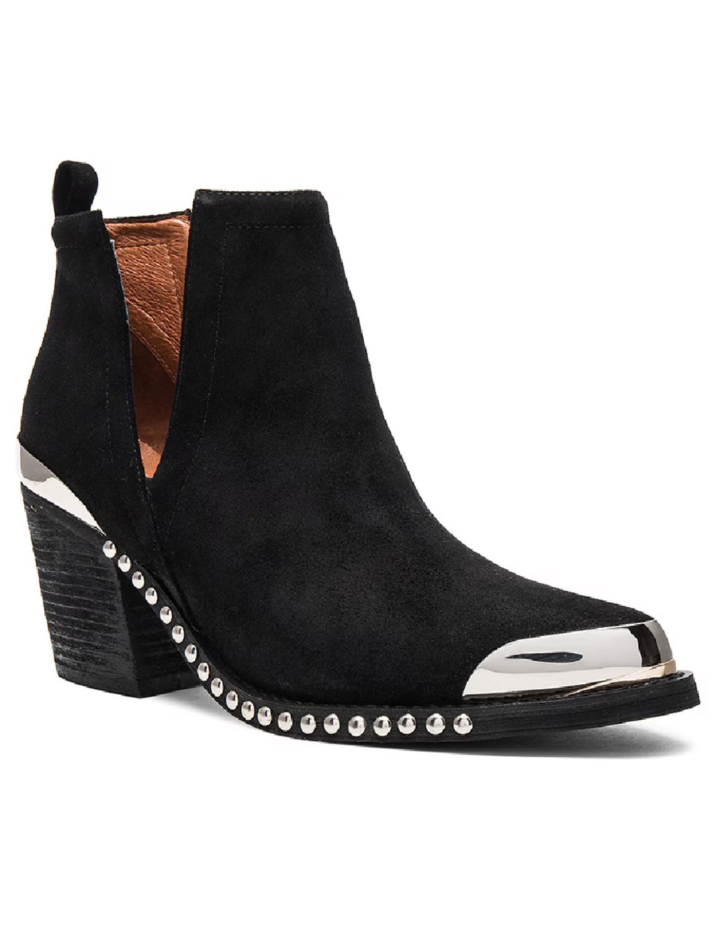 {Jeffery Campbell}Optimum Oiled Suede Silver Studded Booties